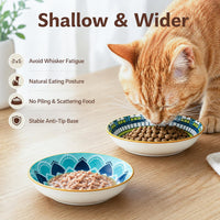 Ceramic Cat Food Bowls 6 Pack - Floral 1 - No Pads - image 3