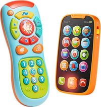 JOYIN Kids Learning Phone and Remote Toy - Blue Phone and Remote Toy with Bird