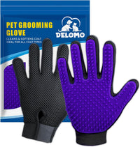 Pet Hair Removal Glove with 255 Silicone Tips for Dogs & Cats - Purple