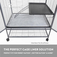 Paw Inspired Disposable Guinea Pig Cage Liners | Bamboo Charcoal Odor Controlling | Super Absorbent Liners Pee Pads for Ferrets, Rabbits, Hamsters, and Small Animals (34x24 (Critter Nation) -12 ct)
