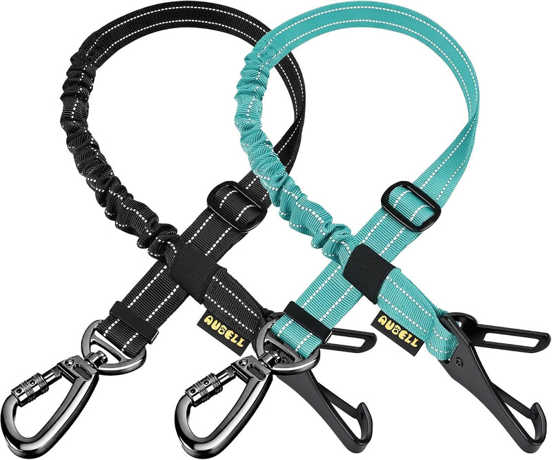 AUBELL Dog Seat Belt for Car - Set Black+Teal