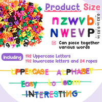Wesiti alphabet lacing beads with uppercase and lowercase letters, ropes and buckets - view 4