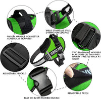 JSXD Dog Harness,No-Pull Service Dog Harness with Handle Adjustable Outdoor Pet Dog Vest 3M - XS / Green - image 2