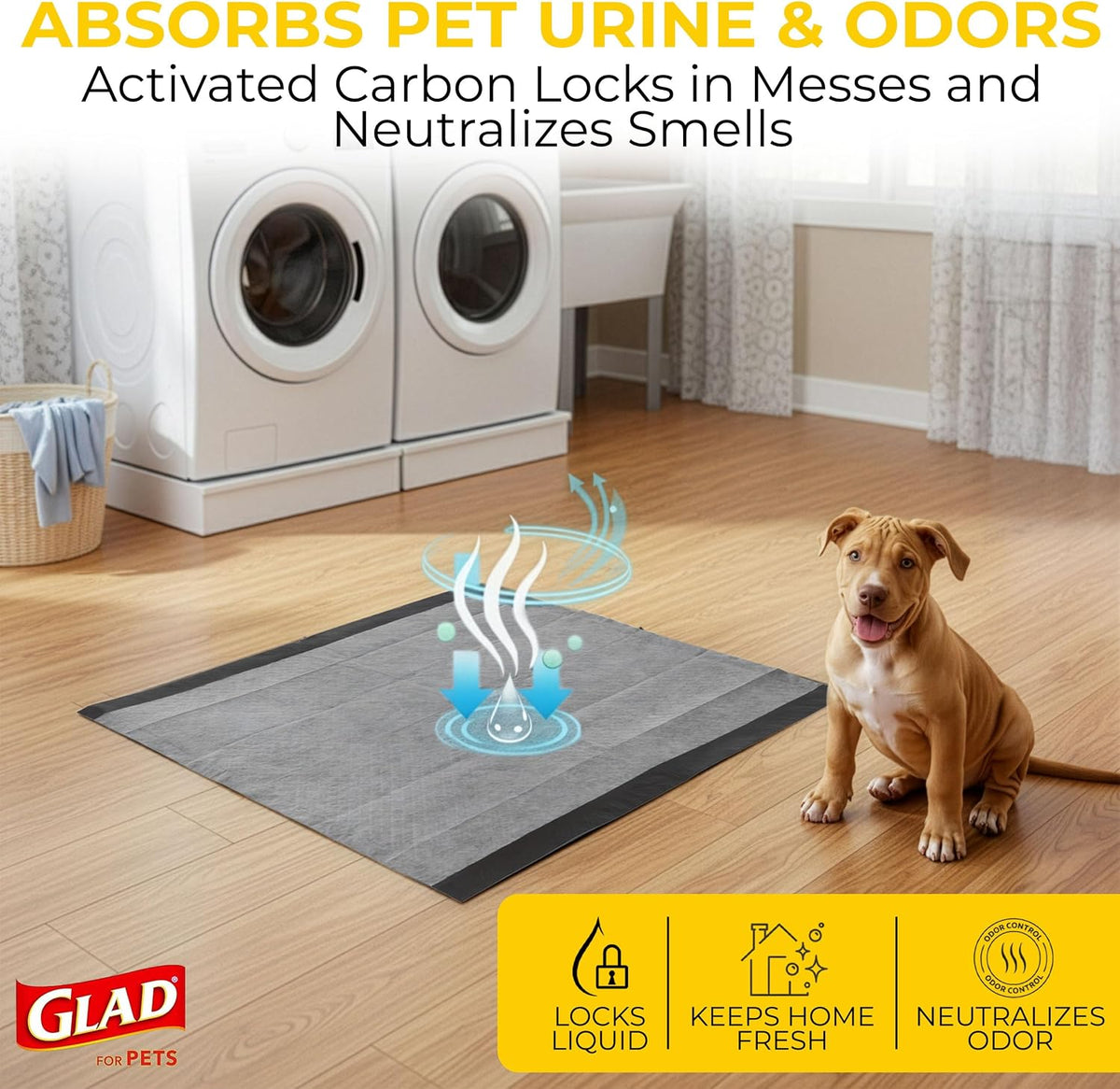 Glad for Pets, Activated Carbon Disposable, Dog Pee Pads - Large / 100.0 - image 4