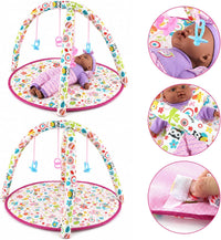 deAO Baby Doll Stroller Nursery Pretend Play Toy Set with Play Mat - Black - image 3