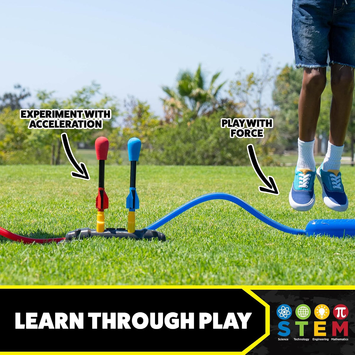 Stomp Rocket Original Dueling Rocket Launcher for Kids - Dueling Launcher + 8 Rockets - image 4