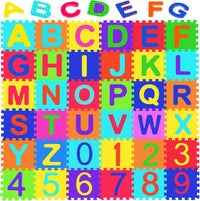 Febyyer 36 piece foam puzzle mat with alphabet letters and numbers