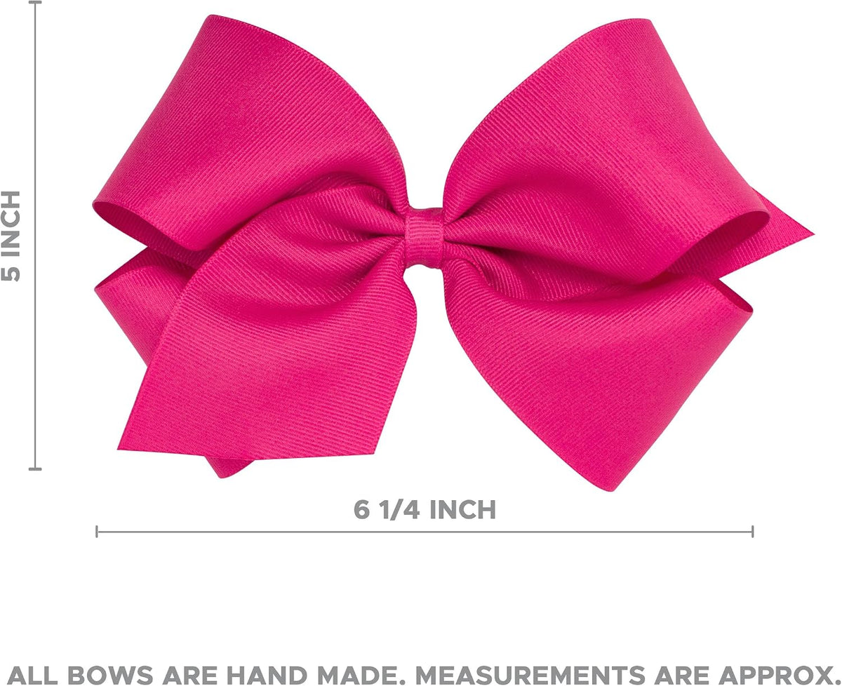 Wee Ones medium smoke blue girls grosgrain hair bow with scalloped edges and no slip clip - view 11