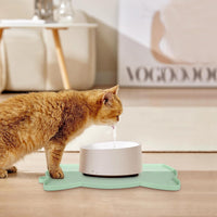 Coomazy Cat Food & Water Mat Thicker Non-Slip Silicone Mat - Cyan / 17.7''L x 10''W - image 2
