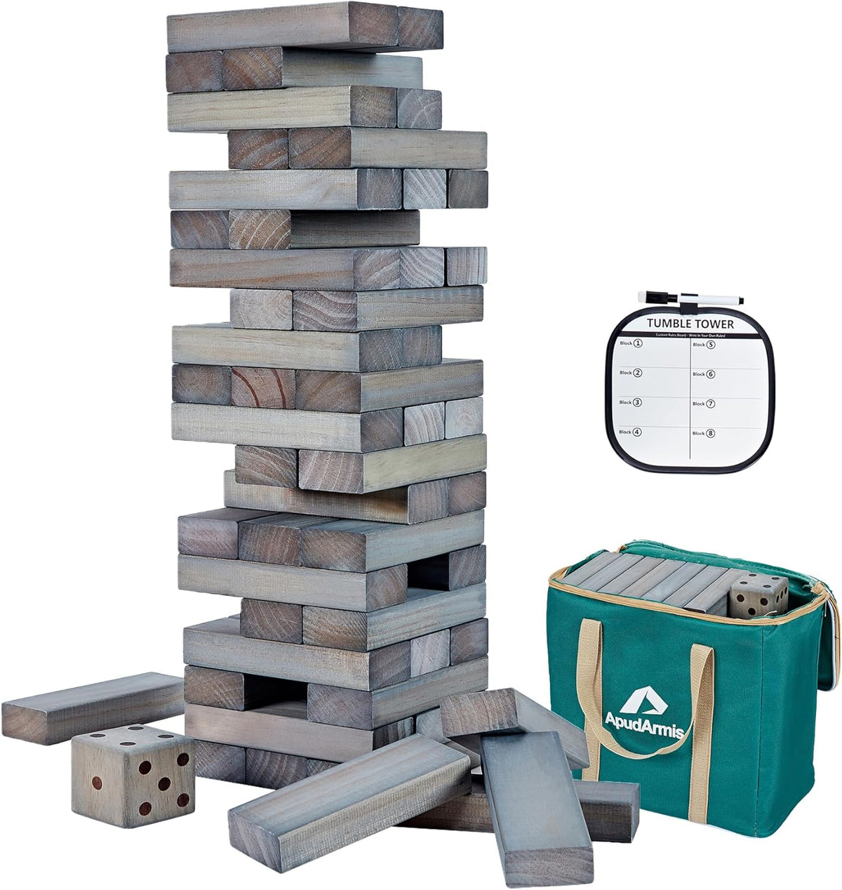 ApudArmis 60 Pcs Tumble Tower - Gray / M-Stack to 3.2 FT