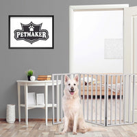 Pet Gate, 3-Panel Indoor Foldable Dog Fence for Stairs, Hallways - White / 3 Panel - image 4