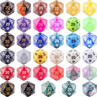AUSTOR 35 Pieces 20 Sided Dice Polyhedral Dice Set Mixed Color Game - 20 Sideds - image 2