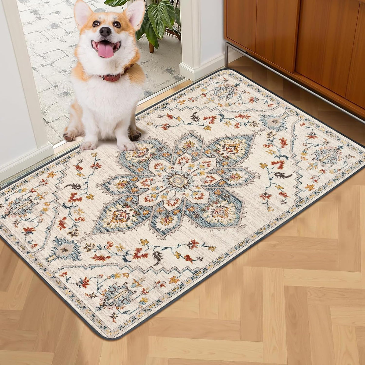 Washable Pee Pad for Dogs - White Medallion / 36" x 24" (2 Pack) - image 2