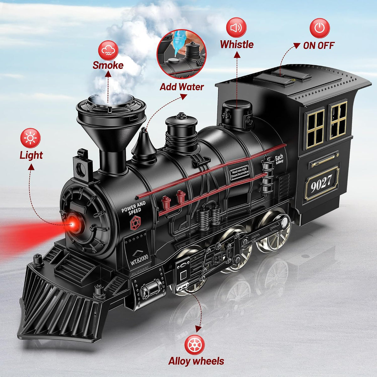 Hot Bee Train Set, Remote Control Train Toys with Smoke - Giant - image 3