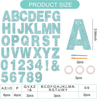 BEISHIDA 116 PCS A-Z DIY Letter Custom Banner Birthday Party Decor – Fun for Kids & Family - Glitter Light Blue - image 3