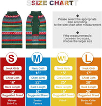 Dog Sweater - Winter Coat Apparel Clothes with Colorful Stripes for Cold Weather – Essentials for Dogs - Medium/Large / Green - image 2