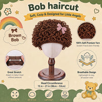 Halloween Cabbage Costume Yarn Wig - Brown 6 / Curly Crop - image 2