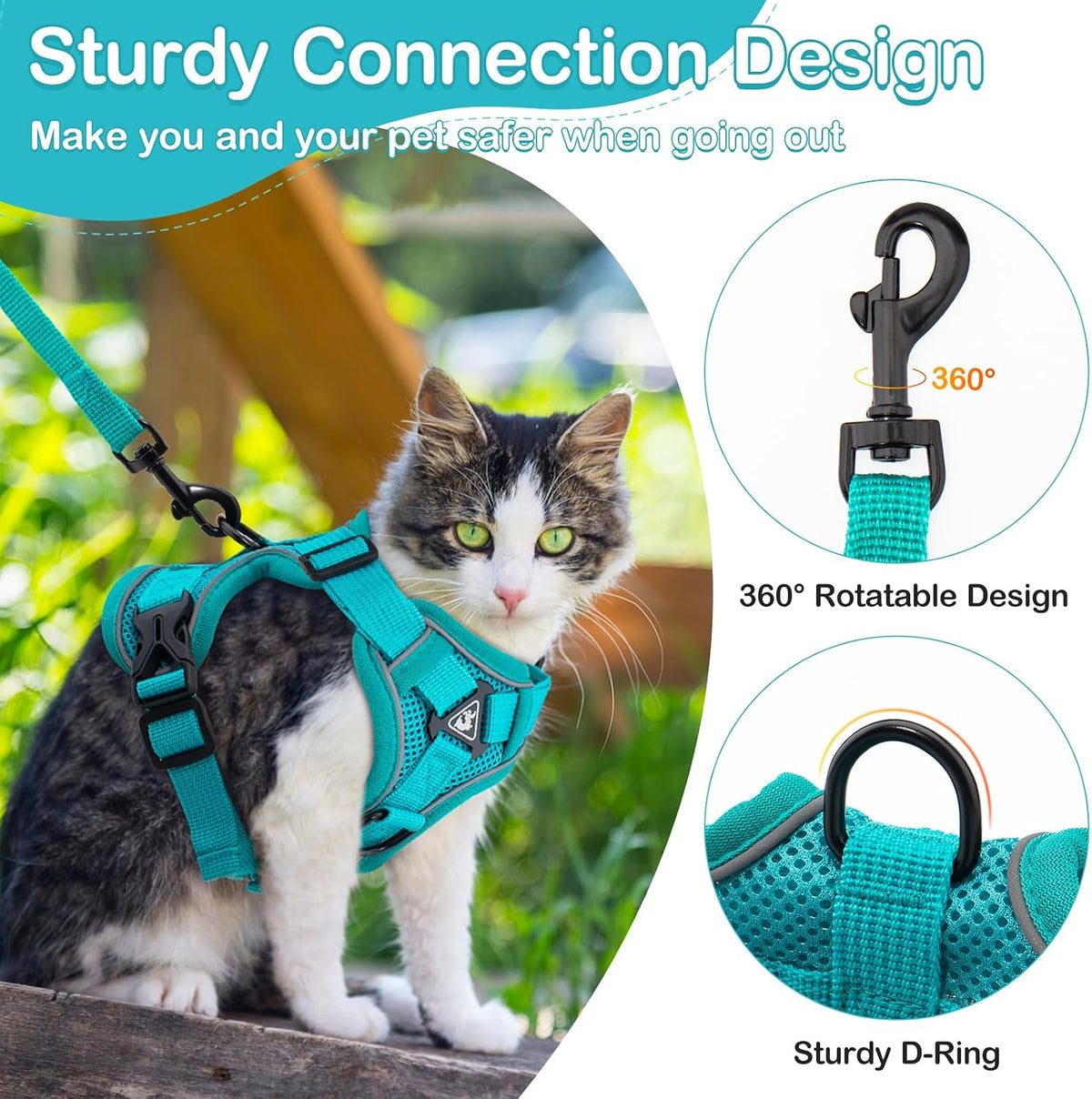 Cat Harness and Leash for Walking Soft Cat Harness Escape Proof - image 3