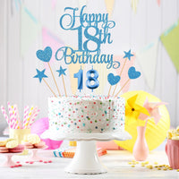 18th Birthday Cake Decorations - Blue - image 4