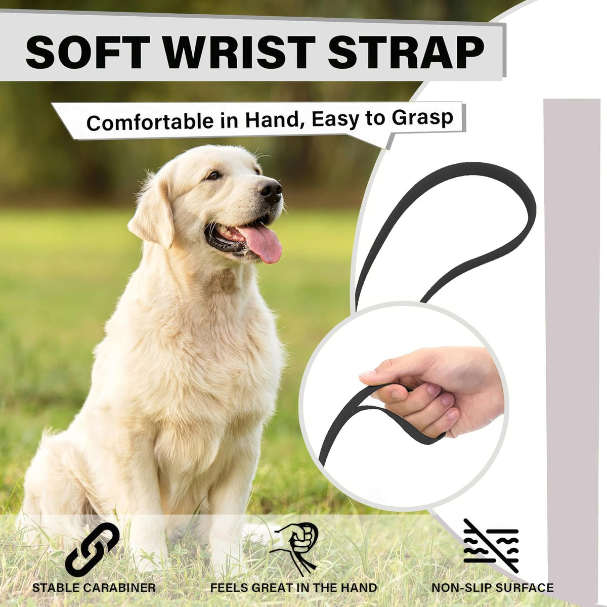 Waterproof Long Line Dog Training Leash, PVC-Coated - Black / 30ft - image 2