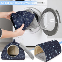 Bienbee Guinea Pig Hideout - Navy Blue Universe / Small(7.3"L x 7.3"W x 6.7"H) - image 4