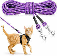 Reflective Cat Long Leash 15 FT - 15 FT / Purple
