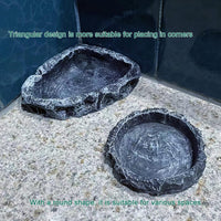 2Pcs Reptile Water Bowl, Feeding Dish for Leopard Gecko Lizard – Essentials for Reptiles And Amphibians - 2Pcs Square+Round - image 3