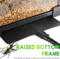 Mini Reptile Glass Terrarium 12"x8"x8" Durable Reptile Habitat Tank with Heat Resistant Aluminum Alloy Frame, Double Swinging Doors for no Jam by Sand and Other Debris