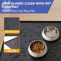 Large Dog Mats for Food and Water - Black / 32"L x 24"W - image 3