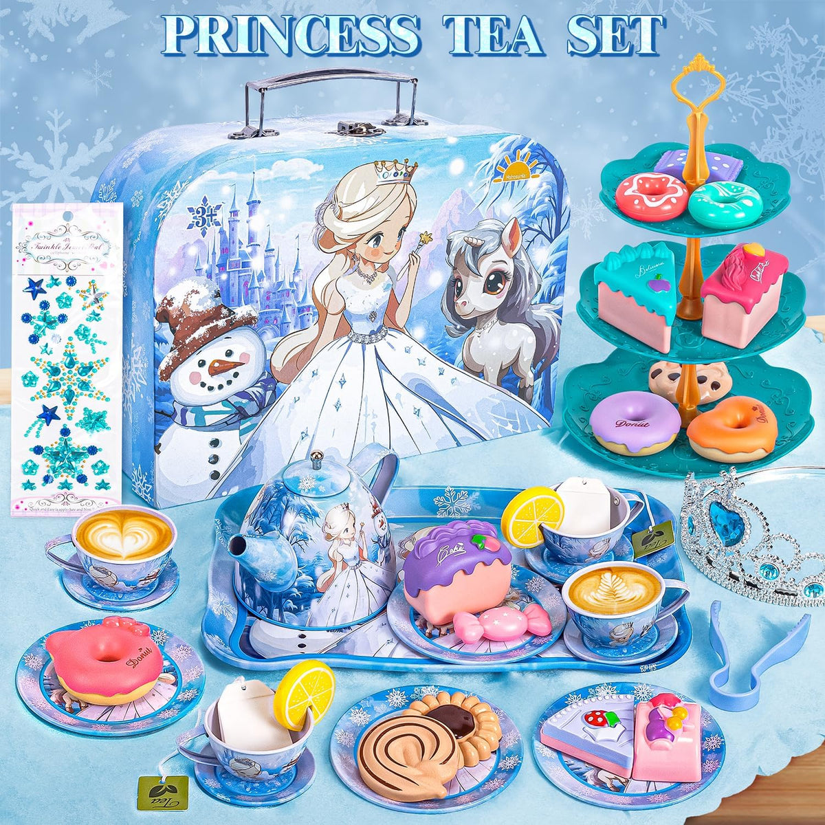 Hohosunlar Kids Tea Party Set for Little Girls Toddlers 3 4 5 6 7 8 – Fun for Kids & Family - Blue - image 2