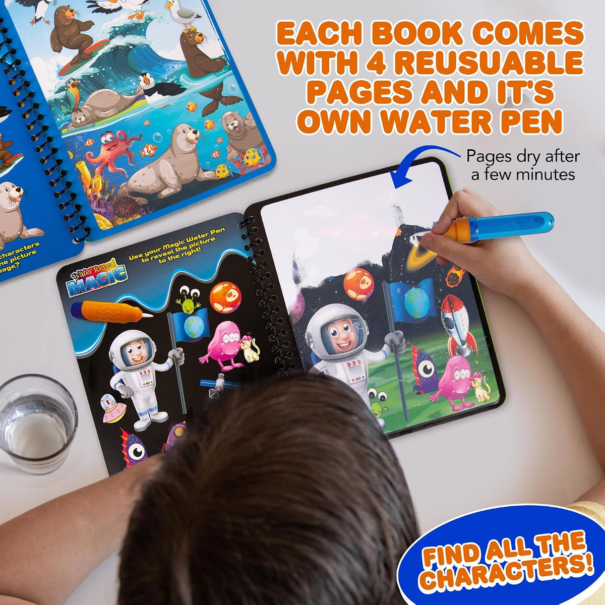 ArtCreativity 4 Pack Magic Water Coloring Books for Toddlers - image 2