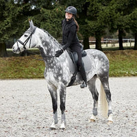 HORZE Adepto Padded All Purpose Quilted Equestrian Saddle Pad for Horses with Two-Tone Trim