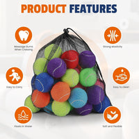 Colorful Tennis Balls for Dogs, Non Squeaky - Small-2in / 16P - image 3
