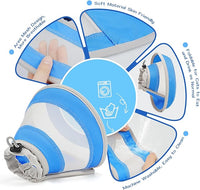 Breathable Air Mesh Cat Cone Collar Soft to Stop Licking, Adjustable, Foldable Lightweight Kitten Cones After Surgery Recovery for Cats & Kittens (Light Blue,L)