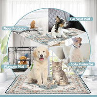 Washable Pee Pad for Dogs - Blue Medallion / 72" x 72" (1 Pack) - image 3