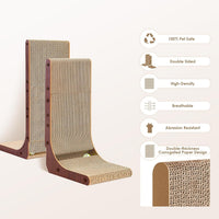 EHEYCIGA Cardboard Cat Scratcher for Indoor Cats - Dark Brown / 11.4x9.75x19 - image 2