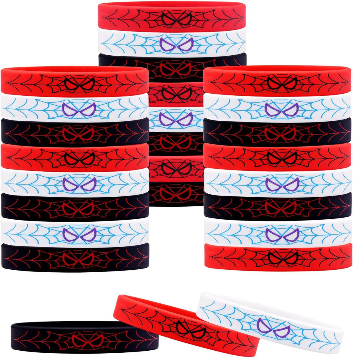 24Pcs Spider Silicone Wristbands Bracelets hero Spider Party