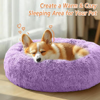 JOLLYVOGUE Small Dog Bed, Calming Dog Beds for Small Dogs & Indoor Cats - 20 Inches Donut Washable - Purple / 20.0"L x 20.0"W x 6.0"Th - image 4