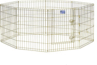 MidWest 30-Inch Exercise Pen, Single Door, 16 Sq Ft Play Area – Essentials for Dogs - Gold Zinc w/ Door / 30" H - image 2