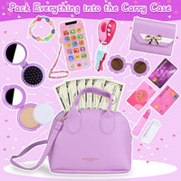 Kids Purple Play Purse Set for Little Girls 3-5 with Wallet - Purple - image 2