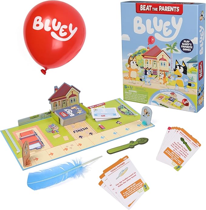 Spin Master Games, Bluey Beat The Parents, Head-to-Head Trivia & Fun Family Game Night Challenges, Easy Play, Bluey Toys, Kids & Family, 2-6 Players, for Ages 5 & Up-Board Games-BIG FRENCHIES-TinyTreasures Baby Boutique