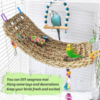 Bird Seagrass Mat 30 x 7 Inch Parrot Natural Seagrass Woven Net - 1Pc 16" × 7" - image 4