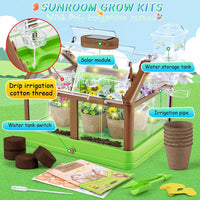 DUYOYU kids plant growing kit with solar green mini greenhouse and grow light - view 2