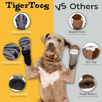 DOK TigerToes Premium Non-Slip Dog Socks for Hardwood Floors - Extra-Thick Grip That Works Even When Twisted - Prevents Licking, Slipping, and Great for Dog Paw Protection (XXXL)