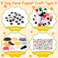 WATINC Hand Puppet Making Kit, Felt Sock Puppet Toys for Kids – Fun for Kids & Family - Dog A - image 2