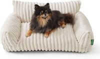 Cute Couch Bed for Pets, Supportive Cat Sofa for Indoor Cats - 30.0"L x 20.0"W x 10.0"Th / Cream