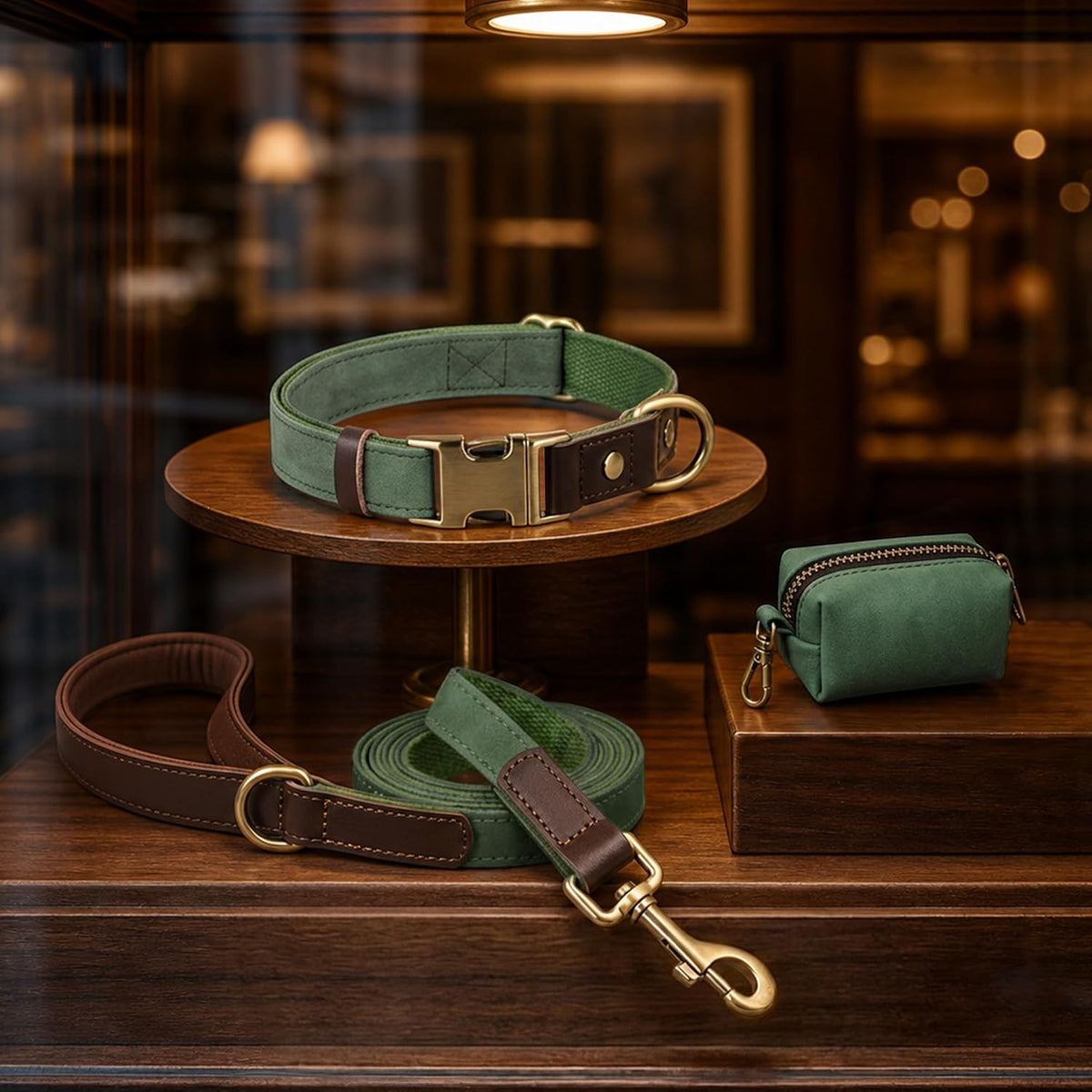 PU Leather Dog Collar for Small Dogs Puppy, Soft Lining, Green S – Essentials for Dogs - Green / S: Neck 11-15", Width ⅝" - image 4