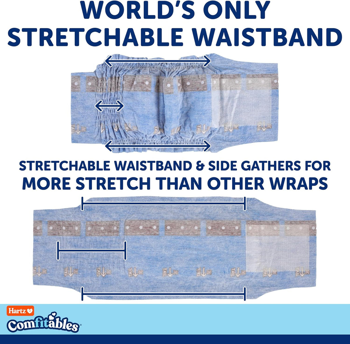 Hartz Comfitables Disposable Male Dog Wraps Stretchy Waistband - Value Pack / Small - image 4