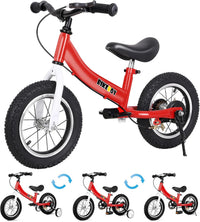 bikeboy 2 in 1 balance bike with pedals and hand brake, 12 14 16 inch wheels - view 2