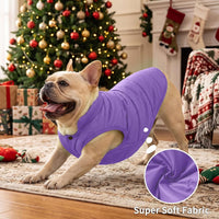 Fleece Lined Dog Jacket for Small Dogs, Winter Dog Coat - Purple / Medium - image 4